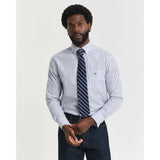 GANT Regular Fit Striped Classic Poplin Shirt In Clear Sky