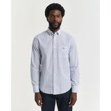 GANT Regular Fit Striped Classic Poplin Shirt In Clear Sky