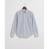 GANT Regular Fit Striped Classic Poplin Shirt In Clear Sky