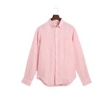 GANT Regular Fit Striped Linen Shirt In Geranium Pink