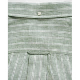 GANT Regular Fit Striped Linen Shirt In Kalamata Green