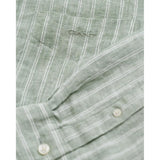 GANT Regular Fit Striped Linen Shirt In Kalamata Green