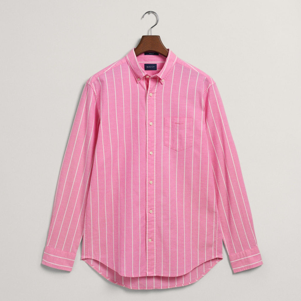 Gant Orange Untucked Striped Regular Fit Shirt