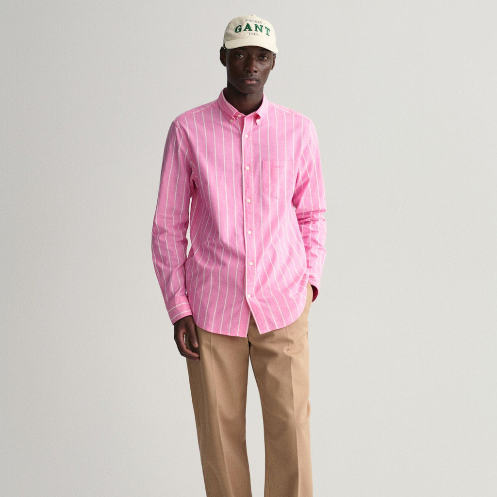 Gant Pink Oxford Striped Regular Fit Shirt