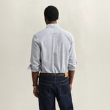 GANT Regular Fit Striped Seersucker Shirt In Vintage Blue