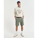 GANT Regular Fit Sunfaded Chino Shorts In Kalamata Green