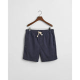 GANT Regular Fit Sunfaded Drawstring Shorts In Evening Blue