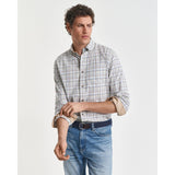 GANT Regular Fit Tattersall Checked Twill Shirt In Clear Sky