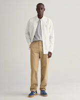 GANT Regular Fit Twill Chinos in Dark Khaki