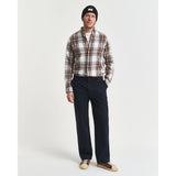 Gant Regular Fit Windblown Flannel Check Shirt In Cream