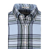 Gant Regular Fit Windblown Flannel Check Shirt In Fresh Blue