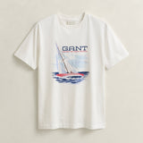 GANT Regular Graphic T-Shirt In Eggshell