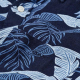 GANT Regular Linen Print Shirt In Marine