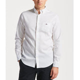 GANT Regular Long-sleeved Honeycomb Textured Shirt in Egg Shell