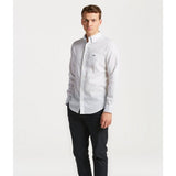 GANT Regular Long-sleeved Honeycomb Textured Shirt in Egg Shell