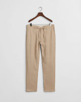 GANT Relaxed Fit Linen Drawstring Pants in Dry Sand