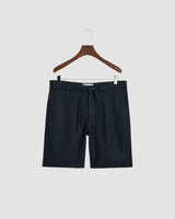 GANT Relaxed Fit Linen Drawstring Shorts In Evening Blue