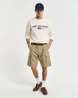 GANT Relaxed Fit Twill Cargo Shorts in Dark Khaki