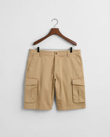 GANT Relaxed Fit Twill Cargo Shorts in Dark Khaki