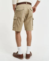 GANT Relaxed Fit Twill Cargo Shorts in Dark Khaki