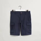 GANT Relaxed Fit Twill Cargo Shorts in Marine