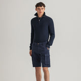 GANT Relaxed Fit Twill Cargo Shorts in Marine