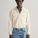 GANT Relaxed Fit Utility Shirt in Cream