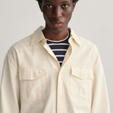 GANT Relaxed Fit Utility Shirt in Cream
