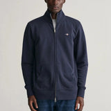 GANT Sacker Rib Full Zip In Evening Blue