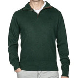 GANT Sacker Rib Half Zip In Tartan Green
