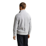 GANT Sacker Rib Half-Zip Sweatshirt In Grey Melange
