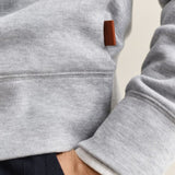 GANT Sacker Rib Half-Zip Sweatshirt In Grey Melange