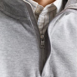 GANT Sacker Rib Half-Zip Sweatshirt In Grey Melange