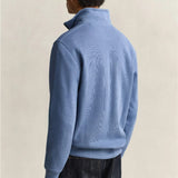 GANT Sacker Rib Half-Zip Sweatshirt In Blue Horizon