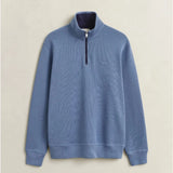 GANT Sacker Rib Half-Zip Sweatshirt In Blue Horizon
