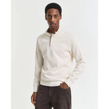 GANT Sacker Rib Half-Zip Sweatshirt In Cream