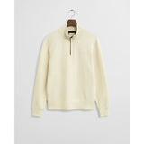 GANT Sacker Rib Half-Zip Sweatshirt In Cream