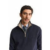 GANT Sacker Rib Half-Zip Sweatshirt In Evening Blue