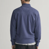 GANT Sacker Rib Half-Zip Sweatshirt in Jeansblue Melange