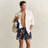 GANT Seaweed Print Swim Shorts In Classic Blue