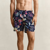 GANT Seaweed Print Swim Shorts In Classic Blue