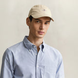 GANT Shield Cotton Twill Cap In Oat Beige