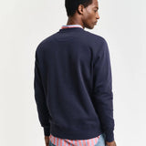 GANT Shield Crew Neck Sweatshirt in Evening Blue