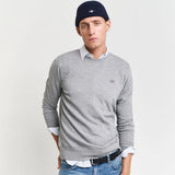 GANT Shield Crew Neck Sweatshirt in Grey Melange