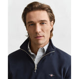 GANT Shield Half-Zip Sweatshirt In Evening Blue