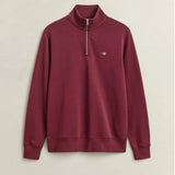 GANT Shield Half-Zip Sweatshirt Regular Fit In Deep Grape Wine