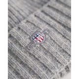 Gant Shield Wool Beanie In Grey Melange