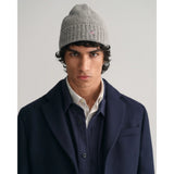 Gant Shield Wool Beanie In Grey Melange
