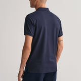 GANT Slim Fit Shield Piqué Polo Shirt in Rick Navy