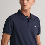 GANT Slim Fit Shield Piqué Polo Shirt in Rick Navy